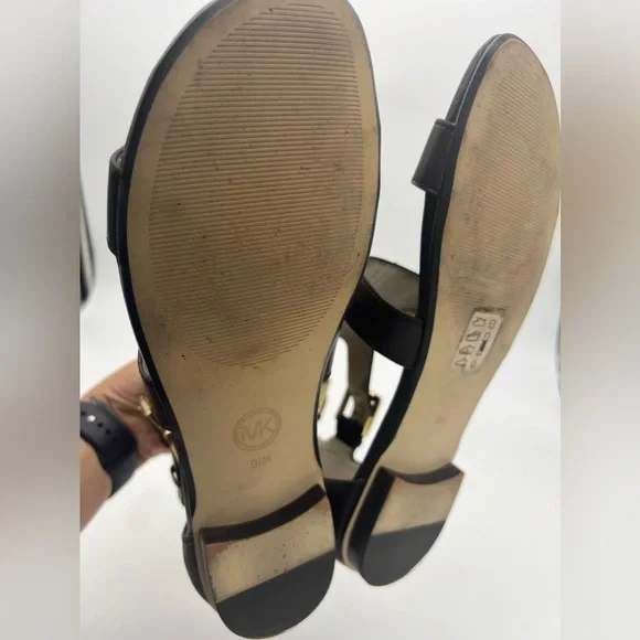 MICHAEL Michael Kors Adriana Flat Sandals Shoes Leather Coffee Size 9.5 with Box - Picture 8 of 8